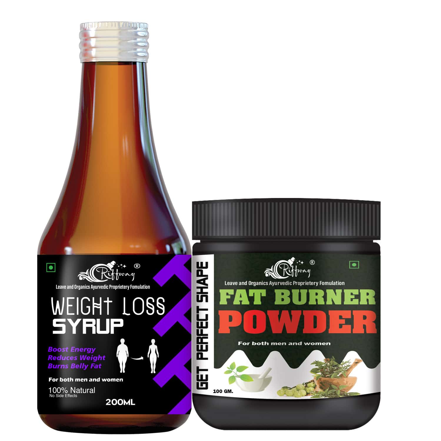 Weight Loss Syrup & Fat Burner Powder | Helps Increase Physical Activity 100% Ayurvedic (200ml+100g)