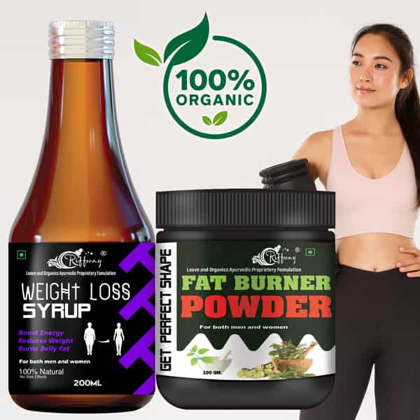 Weight Loss Syrup & Fat Burner Powder | Helps Increase Physical Activity 100% Ayurvedic (200Ml+100G)