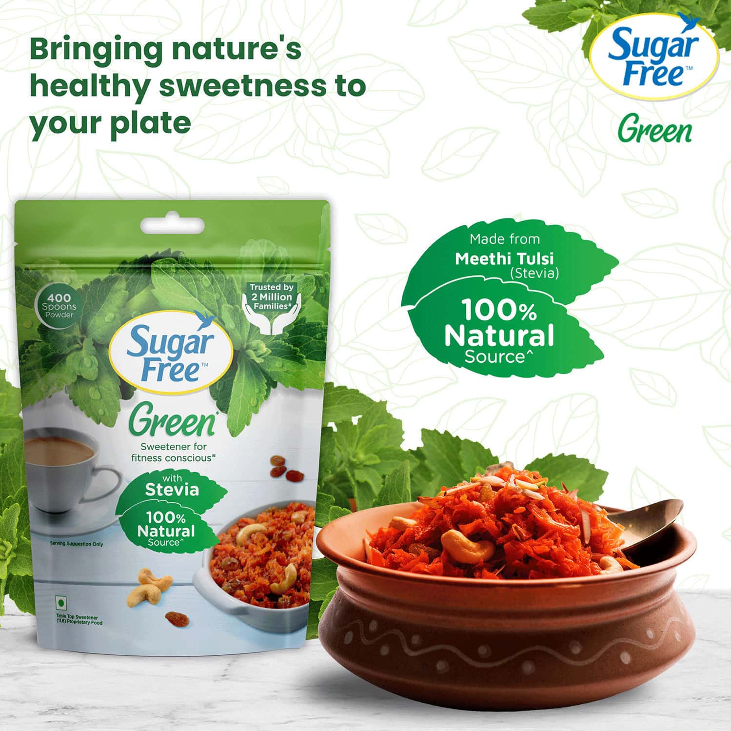 Buy SUGAR FREE GREEN MADE FROM MEETHI TULSI (STEVIA) 100 NATURAL