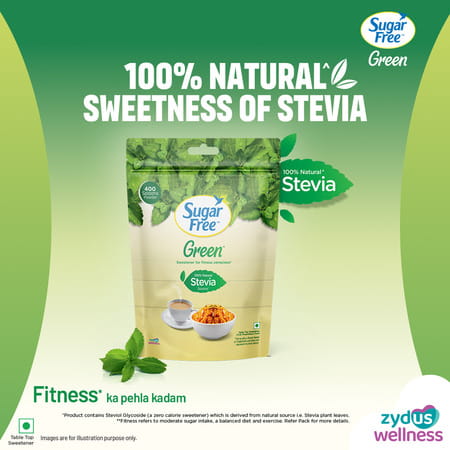 Sugar Free Green Sweetener With Natural Stevia - 400 G Pouch