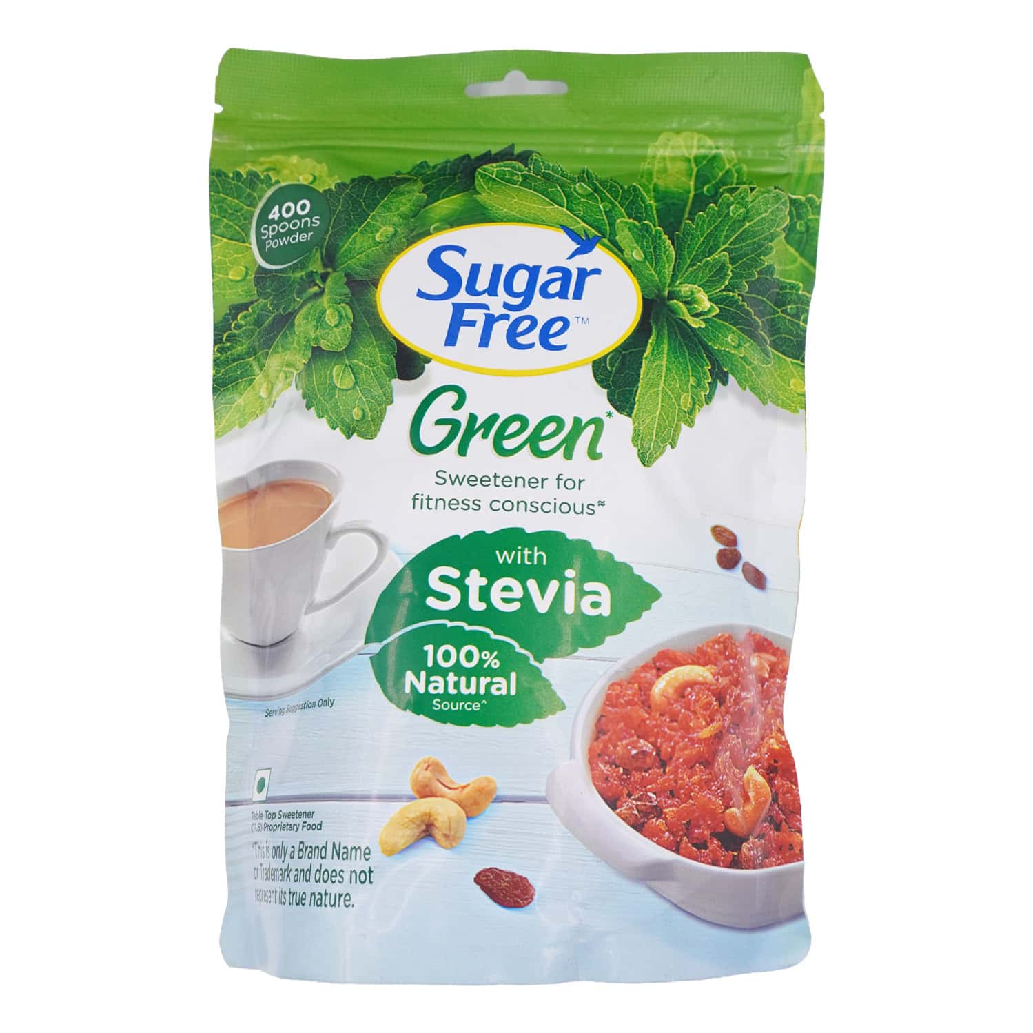 Sugar Free Green Sweetener With Natural Stevia - 400 G Pouch
