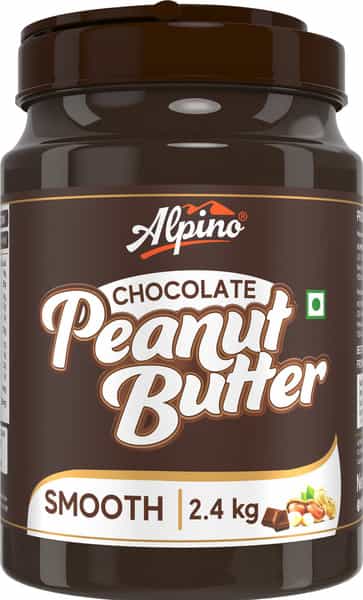 Alpino Chocolate Peanut Butter Smooth 2.4 Kg Jar| Creamy High Protein Peanut Butter Vegan