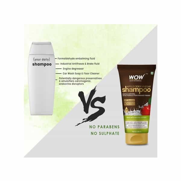 Wow Skin Science Apple Cider Vinegar Shampoo  Tube Of 200 Ml