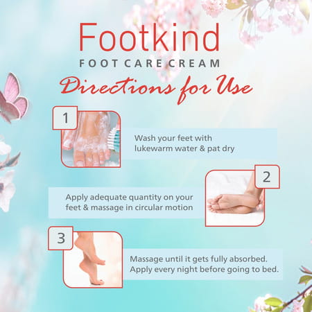 Footkind Foot Care Cream 60 Gm | With Aloe | Cocoa Butter & Coconut Oil (Pack Of 2)