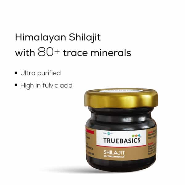 Truebasics Shilajit Resin | With 80+ Trace Minerals | For Immunity | 10 G