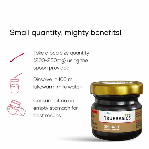 Truebasics Shilajit Resin | With 80+ Trace Minerals | For Immunity | 10 G
