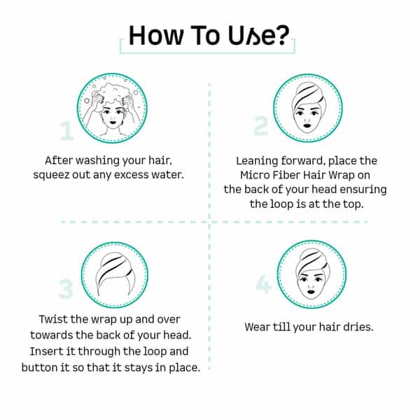 Mcaffeine Micro Fiber Hair Wrap - Quickly Dries Hair Reduces Frizz & Prevents Hair Damage