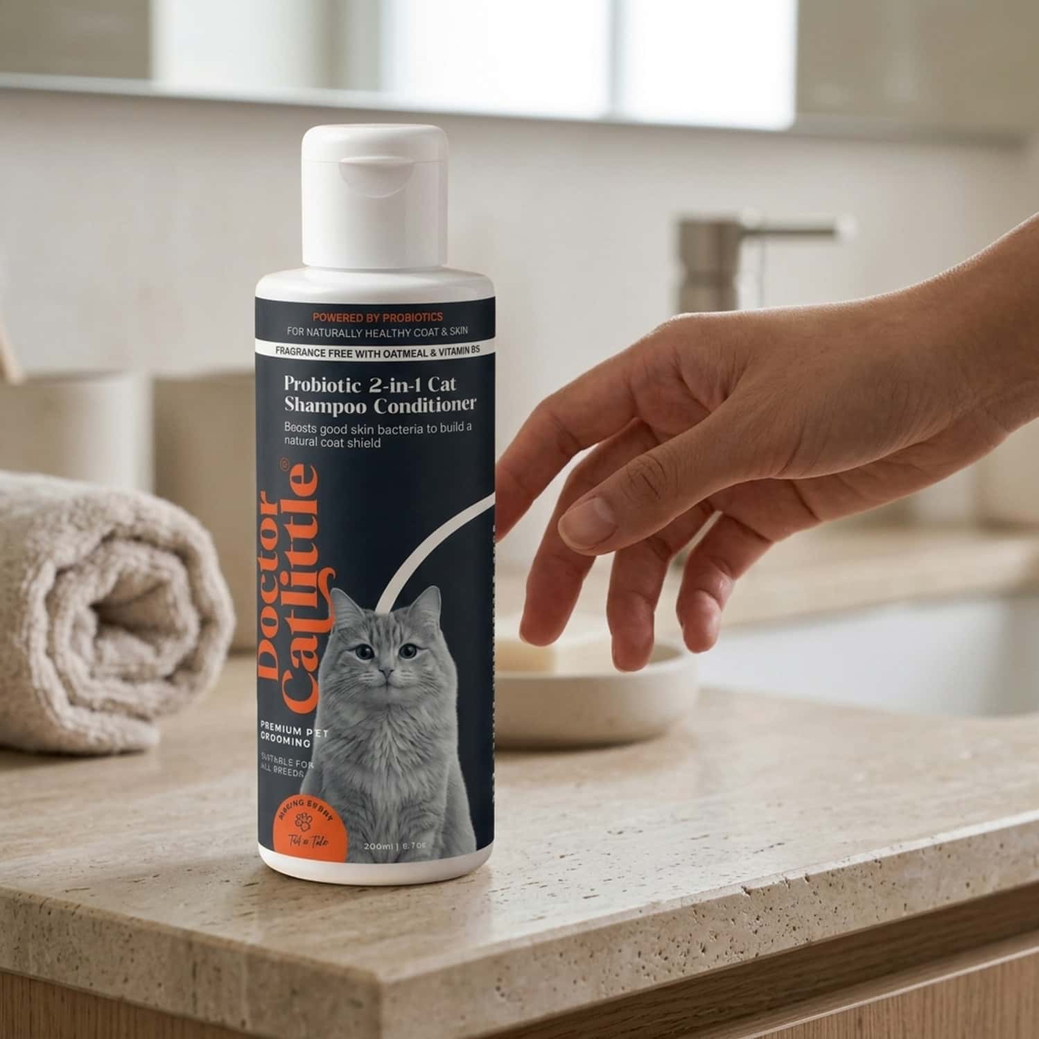 Doctor Catlittle Probiotic Cat Deep Cleansing 2-In-1 Shampoo & Conditioner (300 Ml)