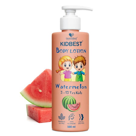 Healthbest Kidbest Body Lotion For Kids|Anti-Bacterial|Tear Paraben Sls Free|Watermelon Flavor|500ml
