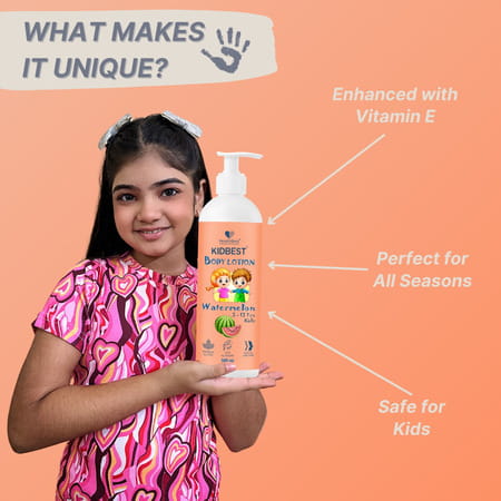 Healthbest Kidbest Body Lotion For Kids|Anti-Bacterial|Tear Paraben Sls Free|Watermelon Flavor|500ml