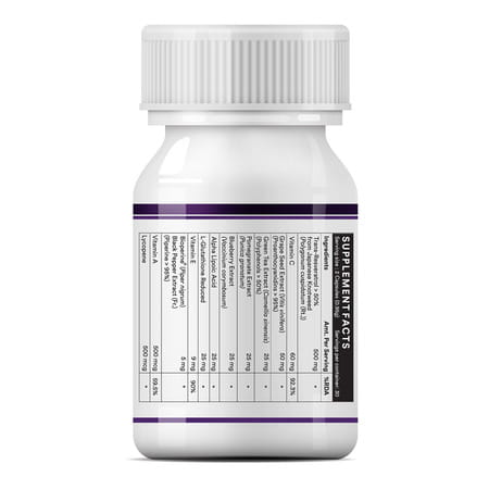 Inlife Resveratrol Supplements | 750 Mg Antioxidant Formulas | Skin | Heart Health - 60 Veg Capsule