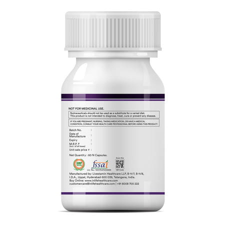 Inlife Resveratrol Supplements | 750 Mg Antioxidant Formulas | Skin | Heart Health - 60 Veg Capsule