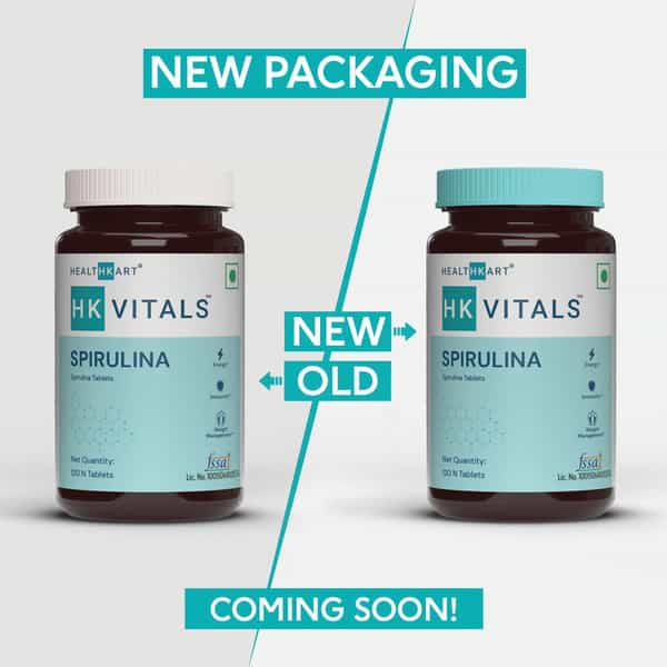 Hk Vitals Spirulina 1000 Mg | For Immunity & Weight Management | 120 No (120 Tablets)