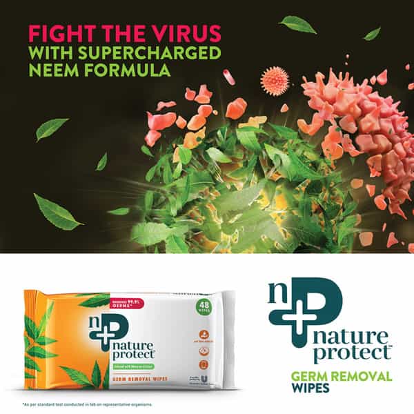 Nature Protect Germ Removal Multipurpose Wipes Removes 99.9% Germs - 48 Wipes