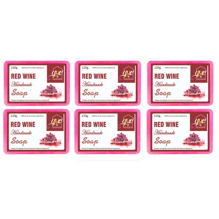 Ynb Yours Natural Buddy Organic Red Wine Handmade Sls & Paraben Free Soap 120g (Pack Of 6)