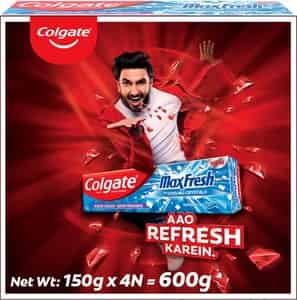 Colgate Maxfresh Toothpaste Blue Gel Paste 150g X 4 (peppermint Ice Saver Pack) - 600g
