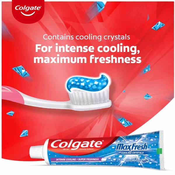 Colgate Maxfresh Toothpaste Blue Gel Paste 150G X 4 (Peppermint Ice Saver Pack) - 600G