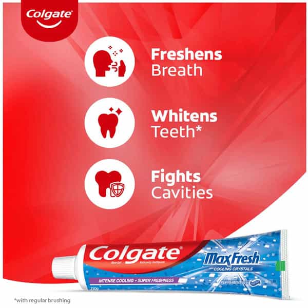 Colgate Maxfresh Toothpaste Blue Gel Paste 150G X 4 (Peppermint Ice Saver Pack) - 600G