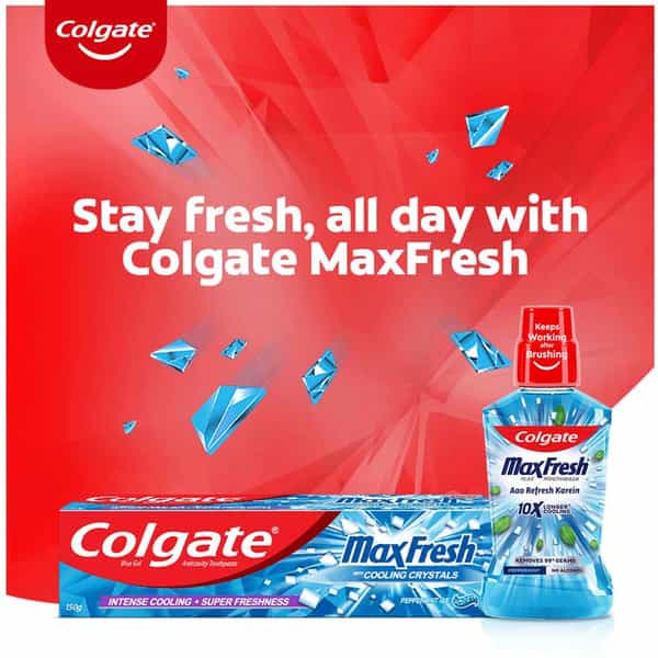 Colgate Maxfresh Toothpaste Blue Gel Paste 150G X 4 (Peppermint Ice Saver Pack) - 600G