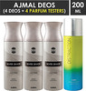 Ajmal 3 Silver Shade For Men And 1 Distraction For Men & Women Deodorants Each 200Ml Combo Pack Of 4