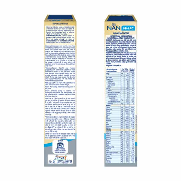 Nestle Nan Lo-Lac Infant Formula Powder (Bag In Box Pack) | 400 G