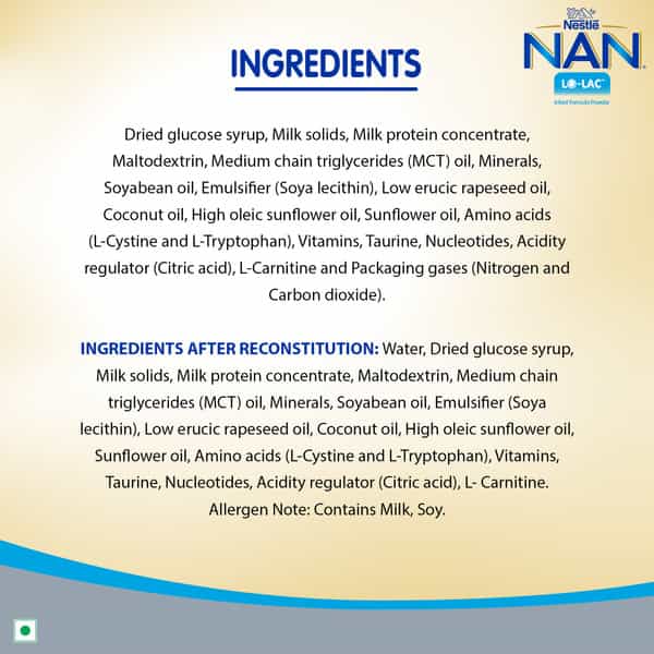 Nestle Nan Lo-Lac Infant Formula Powder (Bag In Box Pack) | 400 G