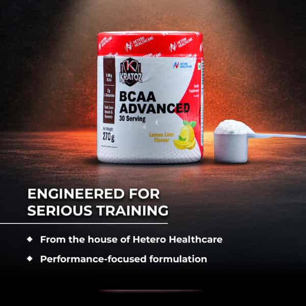 Kratoz Bcaa Advanced Powder For Lean Muscle & Recovery - 30 Servings - 270G - (Lemon Lime)