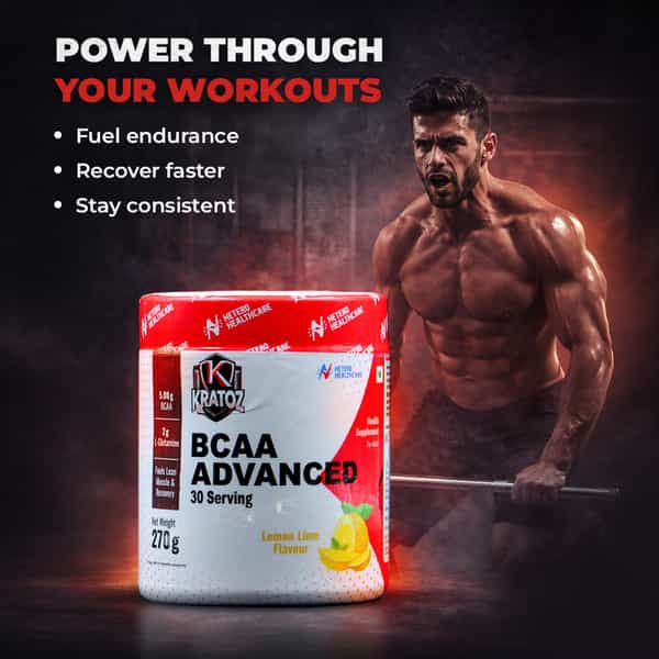 Kratoz Bcaa Advanced Powder For Lean Muscle & Recovery - 30 Servings - 270G - (Lemon Lime)