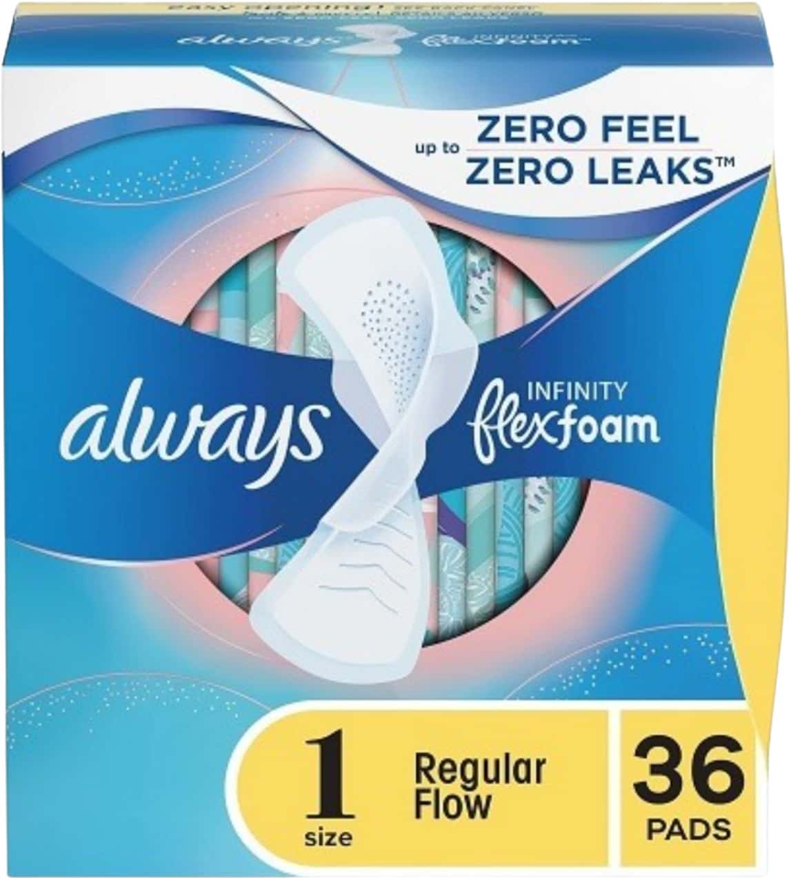 Always Infinity Pads With Wings| Regular Absorbency | 36 Count | Pack Of 2