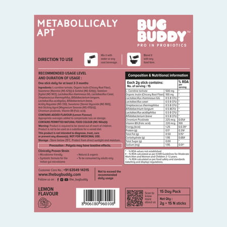 Bug Buddy Metabolically Apt | Supports Metabolism & Reduces Cravings | 15 Days Pack