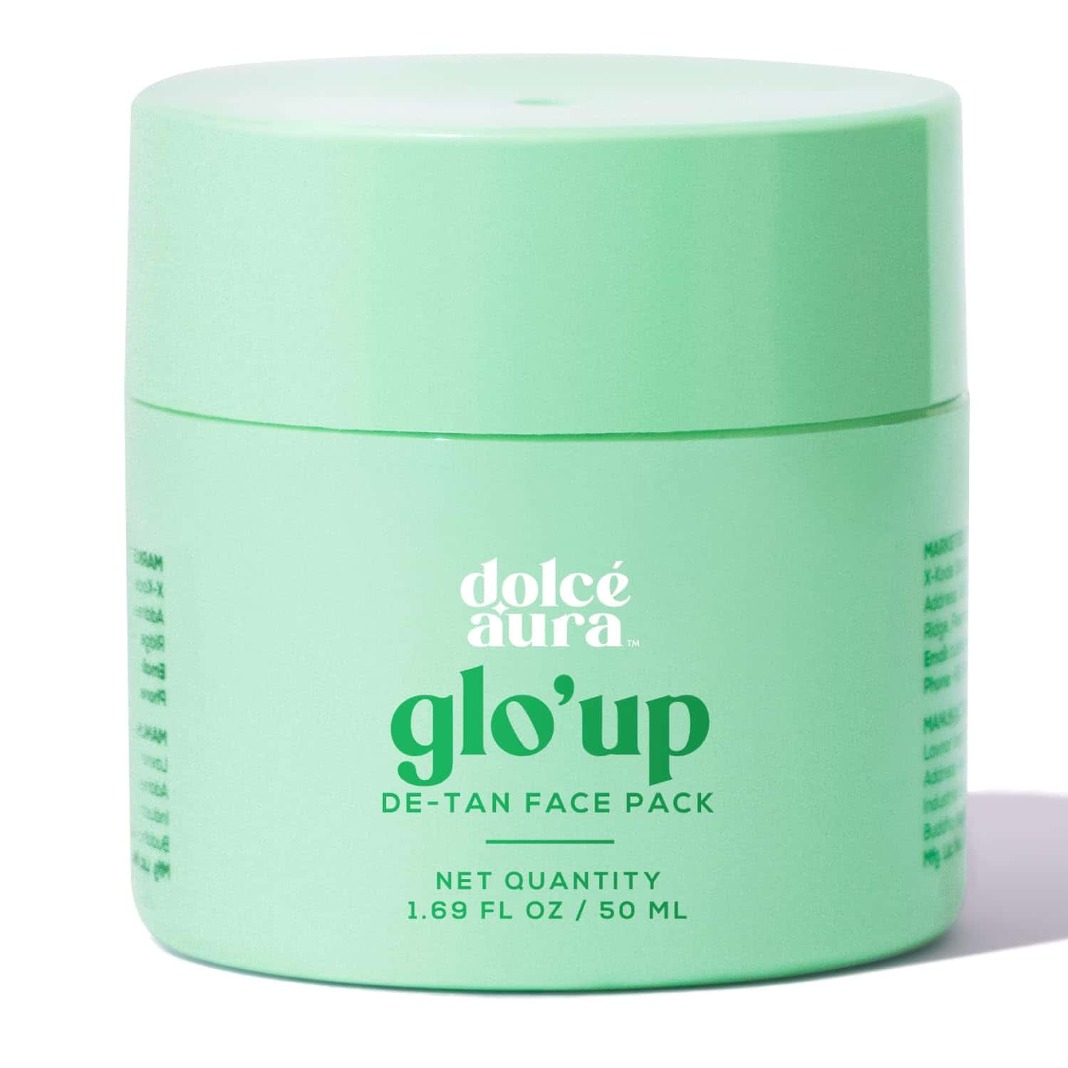 Dolce Aura De Tan Face Pack 50ml | Kojic Acid & Alpha Arbutin Tan Removal Cream 50 Ml