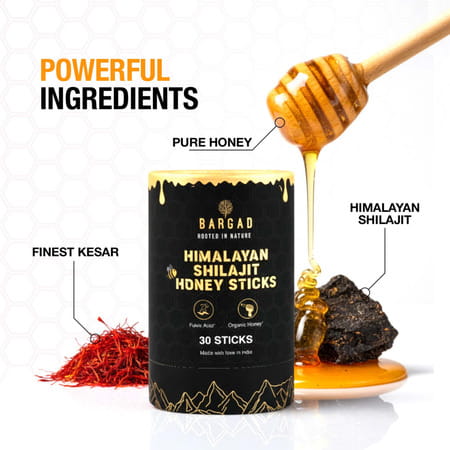 Bargad Himalayan Shilajit Honey Sticks | Third-Party Lab Tested For Purity & Potency - 30N