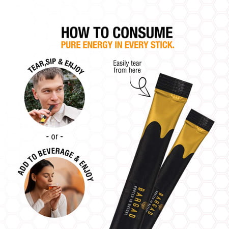 Bargad Himalayan Shilajit Honey Sticks | Third-Party Lab Tested For Purity & Potency - 30N