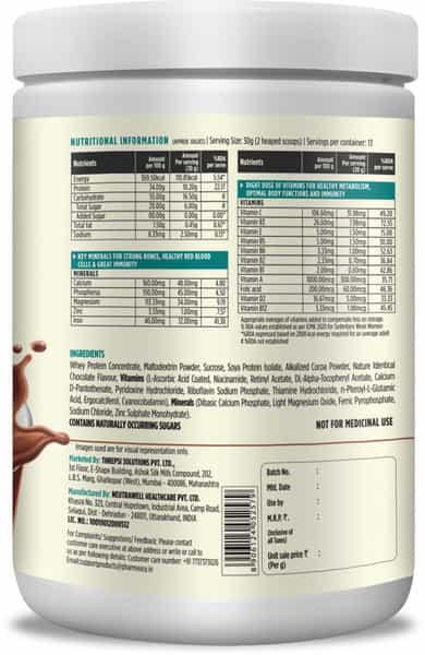 Pharmeasy Daily Protein | For Strong Bones And Immunity | Rich Chocolate | Jar 400 Gm