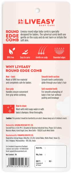 Liveasy Baby Care Baby Comb - Pink