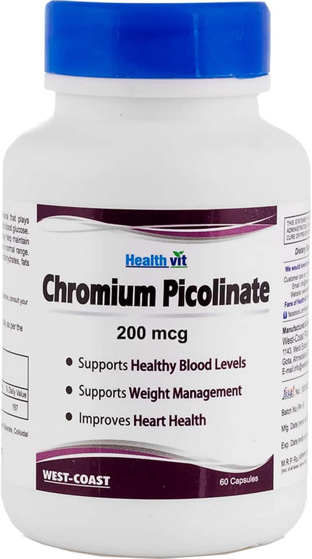 Buy HEALTHYHEY CHROMIUM PICOLINATE SUPPORT GLUCOSE METABOLISM 120 VEG
