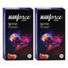 Manforce Ignite Apple-Peach Flavoured Extra Dotted Condoms - 10 Pieces (Pack Of 2)