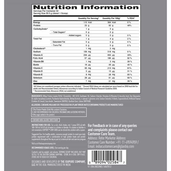 Isopure India Lcvm C&C 1Kg