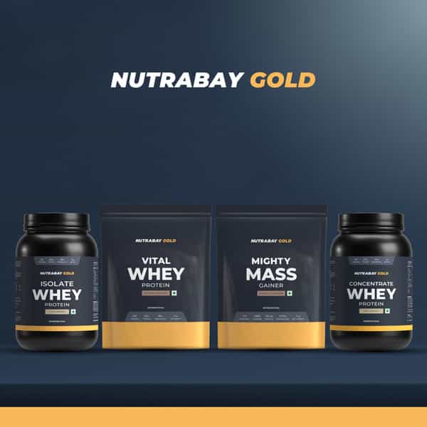 Nutrabay Gold Vital Whey Protein For Beginners | 20.4G Protein - 1Kg | Belgian Chocolate