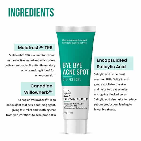 Dermatouch Bye Bye Acne Spot Oil Free Gel For Acne (All Skin) - 30G