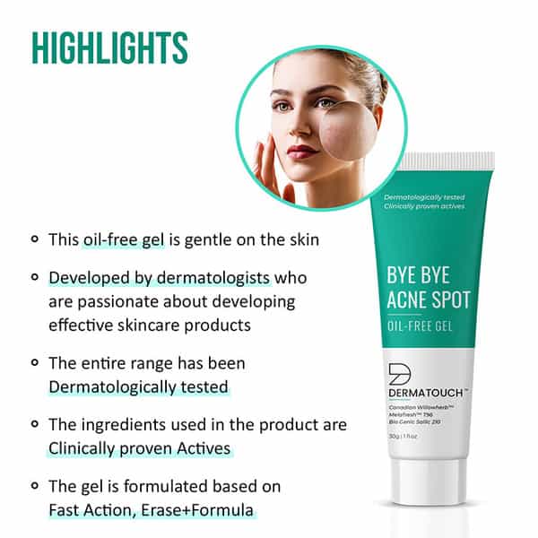 Dermatouch Bye Bye Acne Spot Oil Free Gel For Acne (All Skin) - 30G