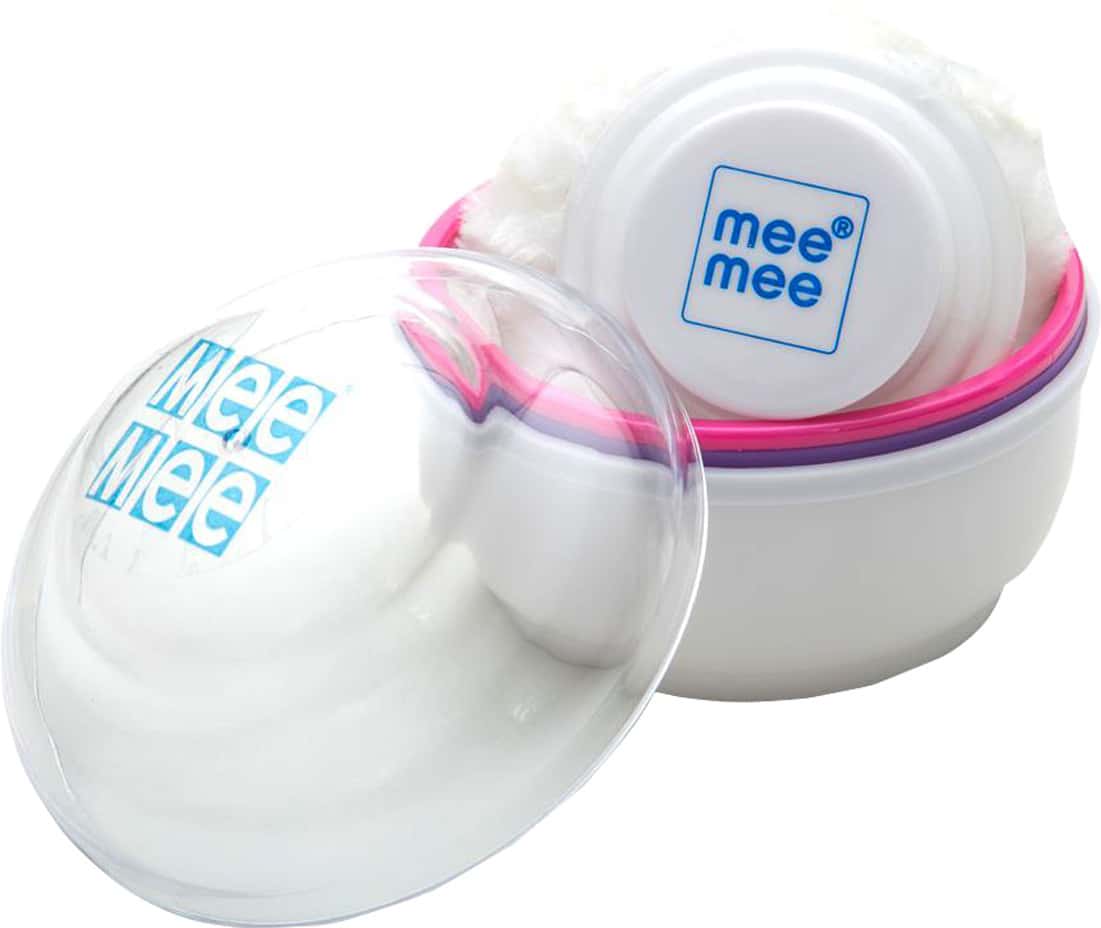 Mee Mee Premium Powder Puff With Powder Storage (Pink)