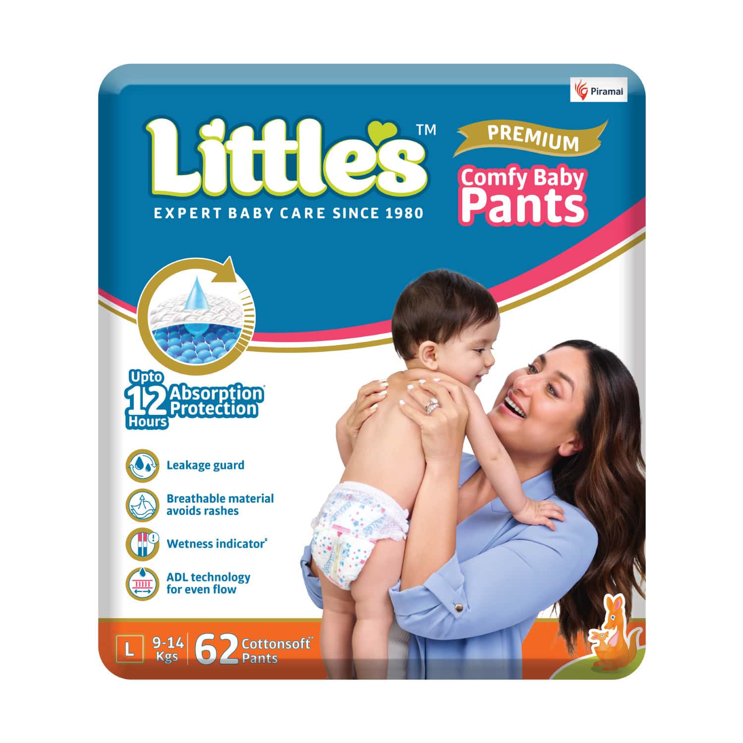 Buy LUVLAP DIAPER PANTS LARGE (LG) 9 TO 14KG 62 COUNT BABY DIAPER PANTS