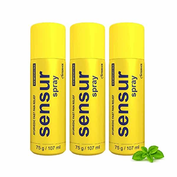 Sensur Ayurvedic Fast Pain Relief Spray - 100Ml + 7Ml (Pack Of 3) | Safe For Men Women & Kids | 100%