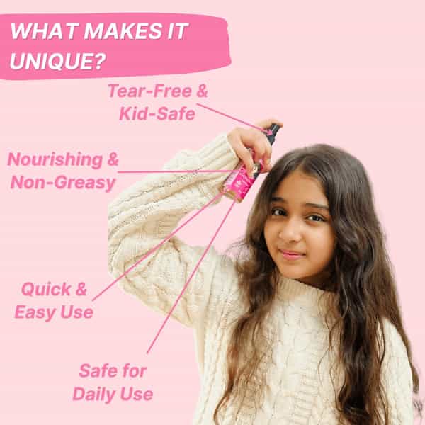 Healthbest Detangler Spray For Kids With Tea Tree Oil | Tangle-Free Hair- 100Ml