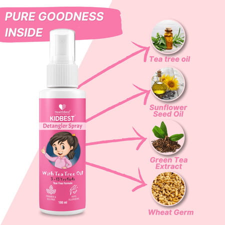 Healthbest Detangler Spray For Kids With Tea Tree Oil | Tangle-Free Hair- 100ml
