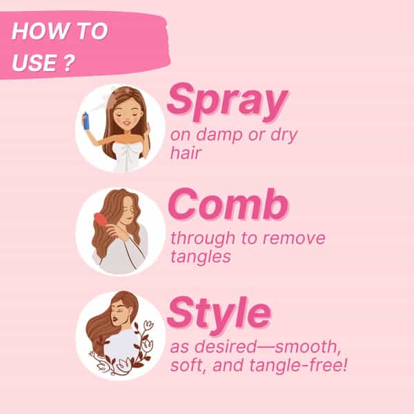 Healthbest Detangler Spray For Kids With Tea Tree Oil | Tangle-Free Hair- 100Ml