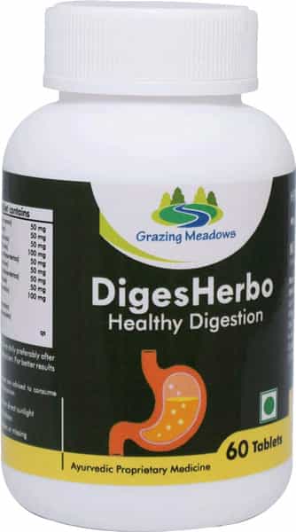 Grazing Meadows Digesherbo 60 Tablets Ayurvedic Herbal Supplement For Healthy Digestion Tablets