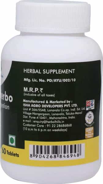 Grazing Meadows Digesherbo 60 Tablets Ayurvedic Herbal Supplement For Healthy Digestion Tablets