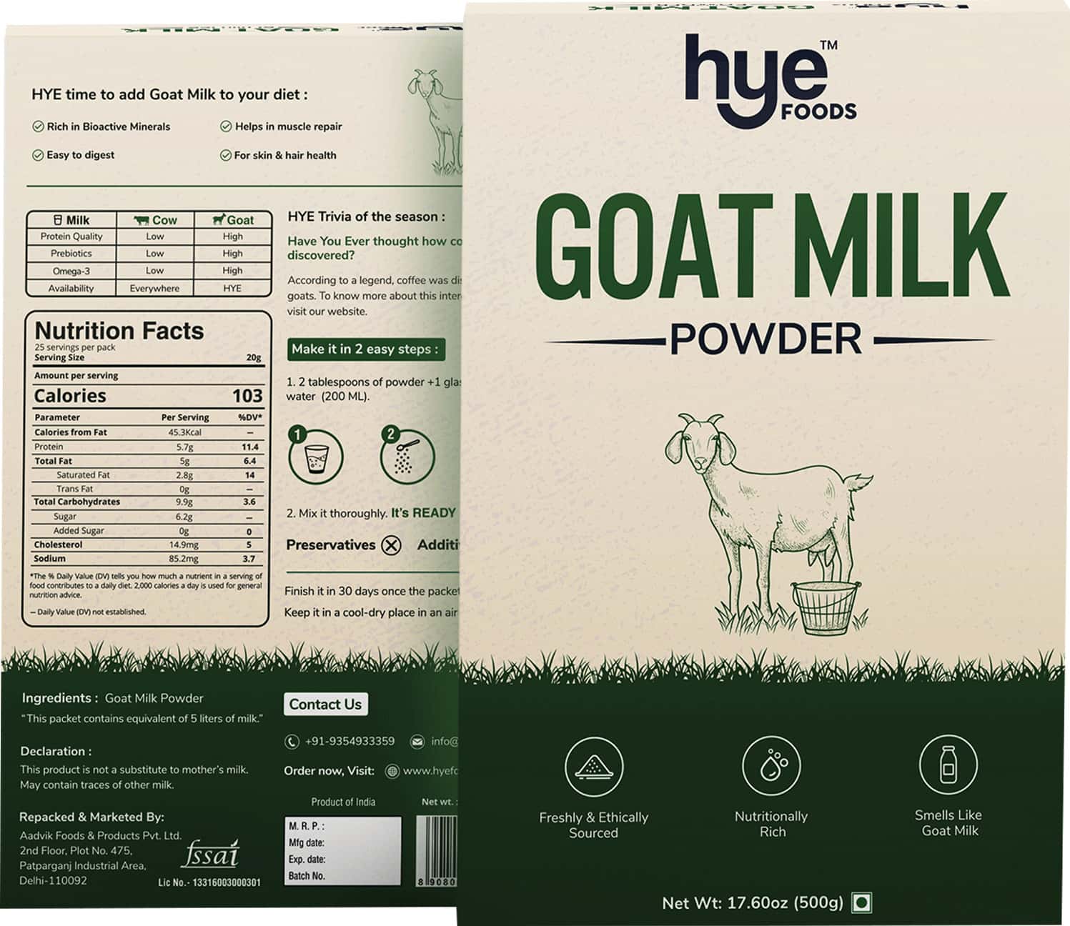 Buy HYE FOODS GOAT MILK POWDER 500G Online & Get Upto 60 OFF at